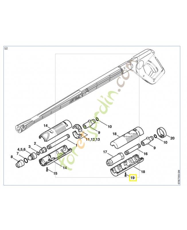 Vis parker p3x12 9104-003-8611. Pièce de rechange Sithl / Vicking