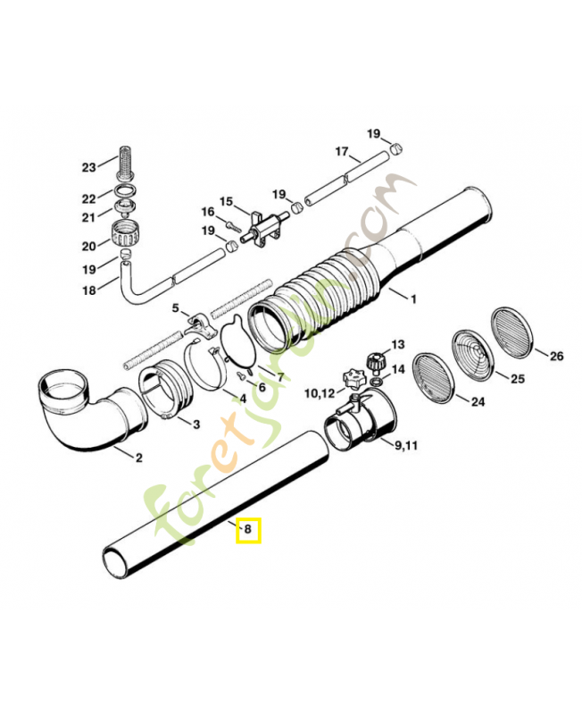 Tube 4203-708-3409. Pièce de rechange Sithl 
