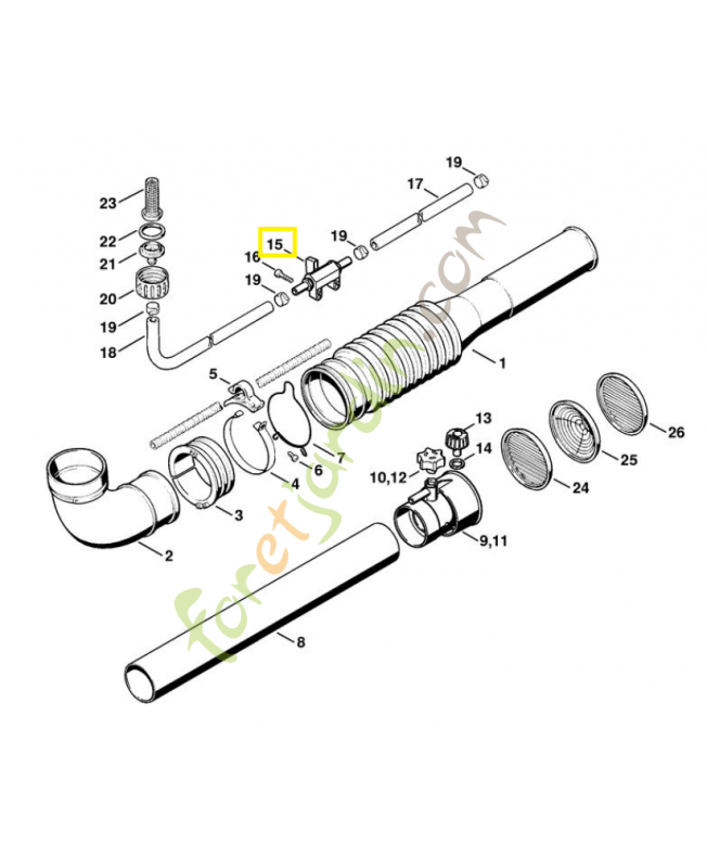 Robinet d'arret 4203-700-4501. Pièce de rechange Sithl 