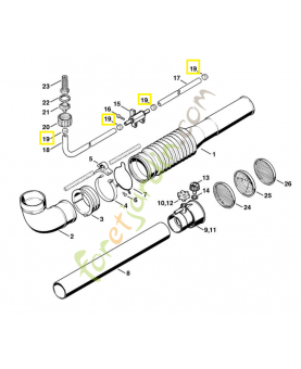 Collier de serrage 9771-021-0780. Pièce de rechange Sithl / Vicking