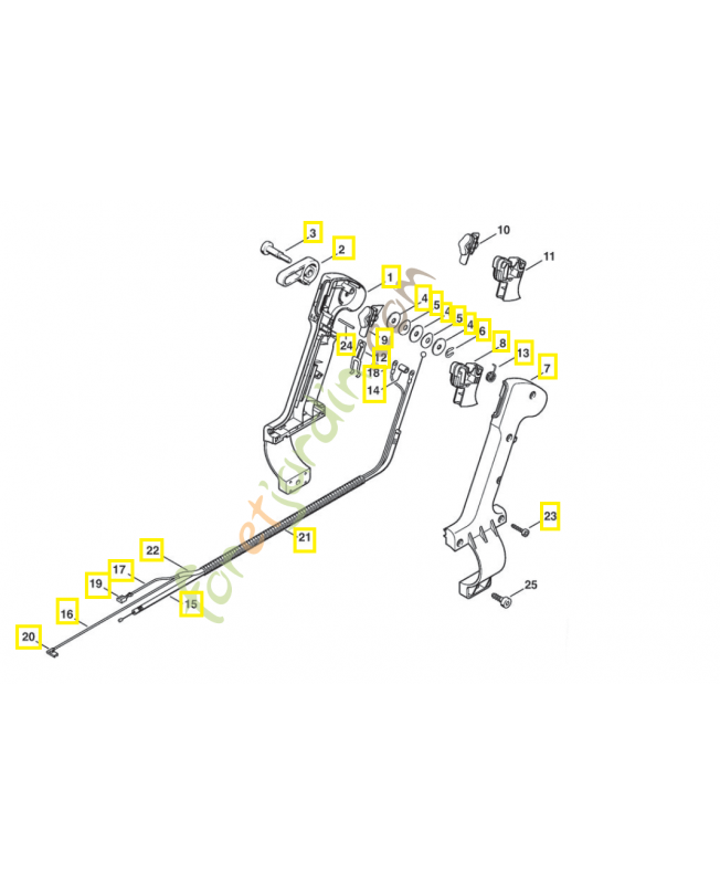 Poignée de commande 67mm 4203-790-1305. Pièce de rechange Sithl / Vicking Poignée de commande 67mm 4203-790-1305. Pièce de rechange Sithl / Vicking