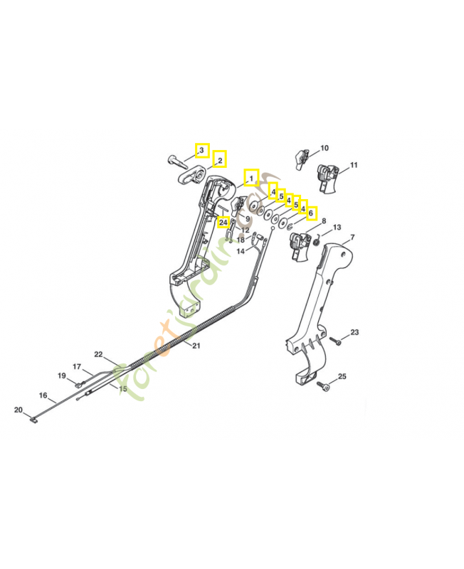 Monture poignée intérieure 4203-790-1105. Pièce de rechange Sithl / Vicking