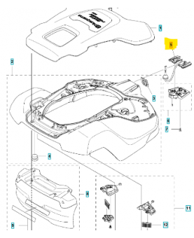 Cable assemblé husqvarna ref. 531144701 Remplace référence 585539202 ; 585539201, 585539204.
