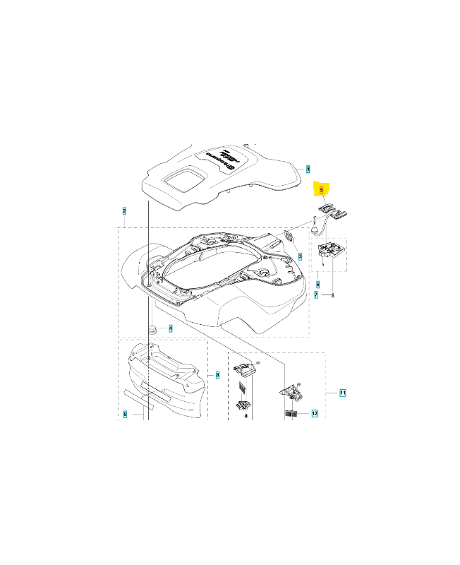 Cable assemblé husqvarna ref. 531144701 Remplace référence 585539202 ; 585539201, 585539204.