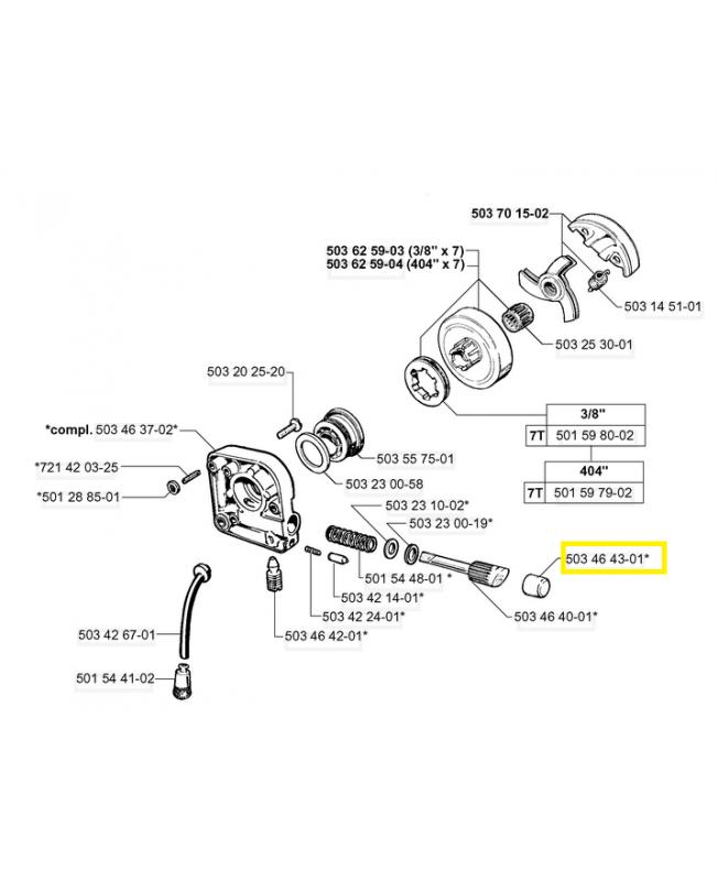 Cheville 503464301. Pièce de rechange Husqvarna
