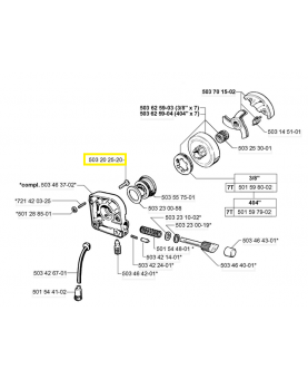 Vis 503202520. Pièce de rechange Husqvarna