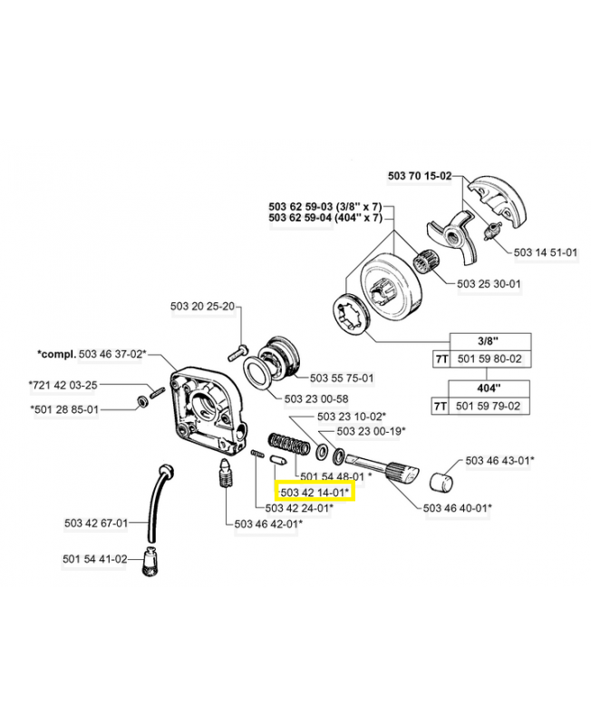 Goupille 503421401. Pièce de rechange Husqvarna