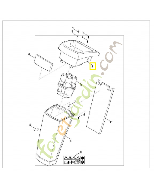 Entonnoir partie haute 6009-701-7902. Pièce de rechange Sithl / Vicking