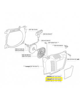 Autocollant 537327003. Pièce de rechange Husqvarna