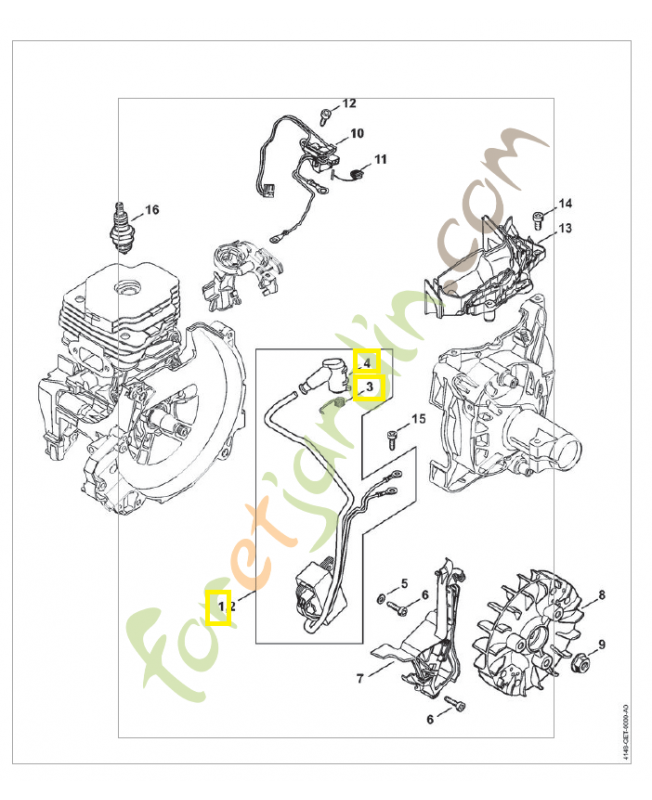 Boitier électronique stihl ref. 4148-400-4712 Remplace référence 4148-400-4710
