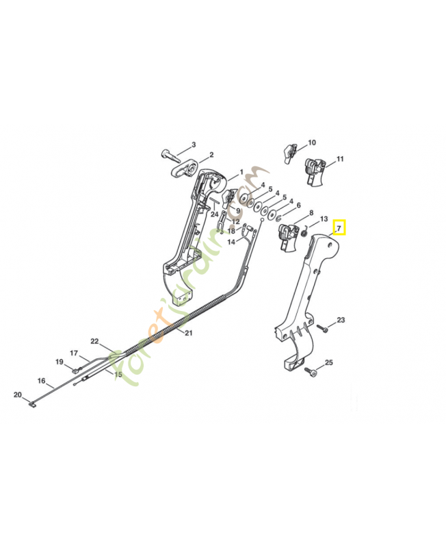 Monture de poignée exterieure 4203-791-0811. Pièce de rechange Sithl / Vicking