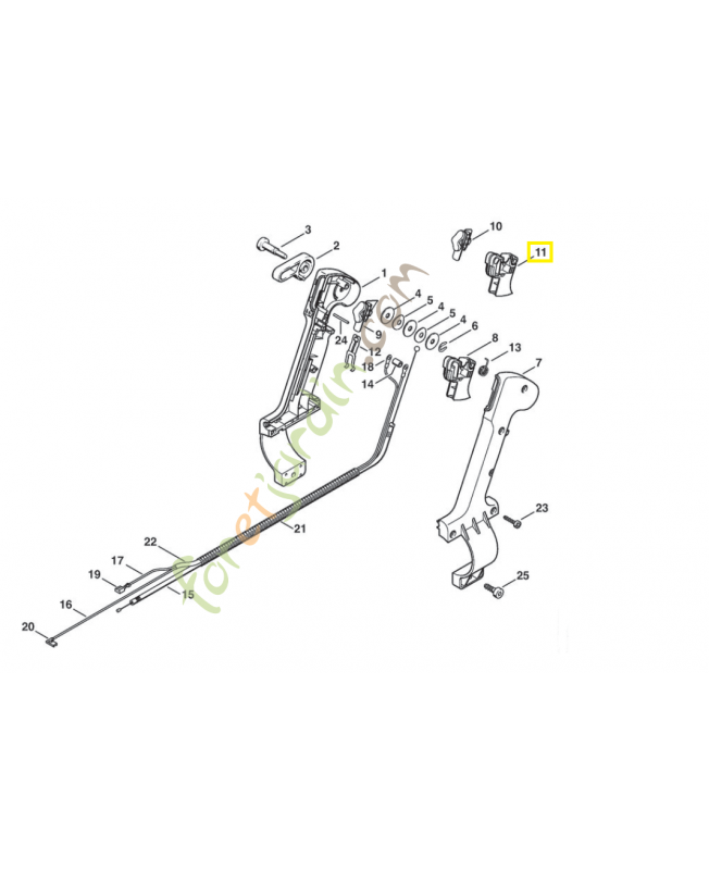 Manette des gaz 4203-182-1002. Pièce de rechange Sithl 