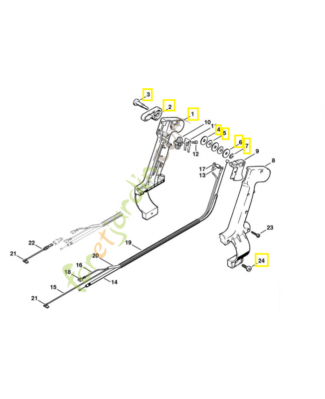 Monture poignée intérieure. Pièce de rechange Sithl / Vicking Monture poignée intérieure. Pièce de rechange Sithl / Vicking