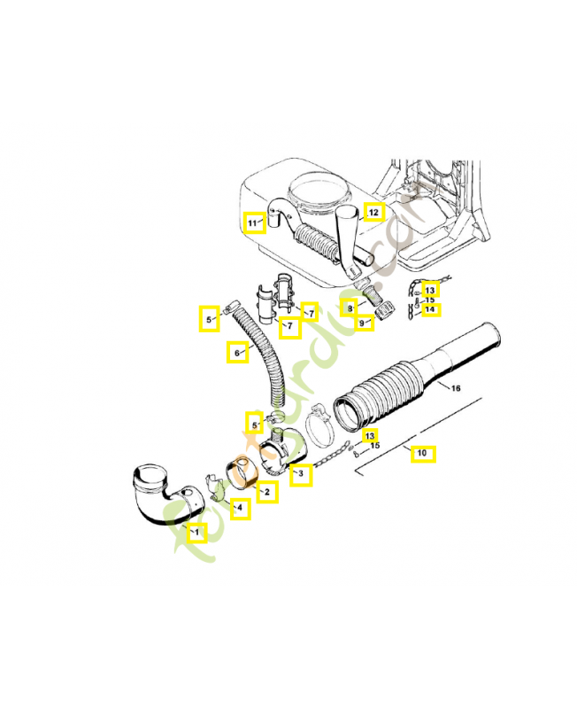 Kit de soufflage poudre et granulés 4203-007-1013. Pièce de rechange Sithl / Vicking