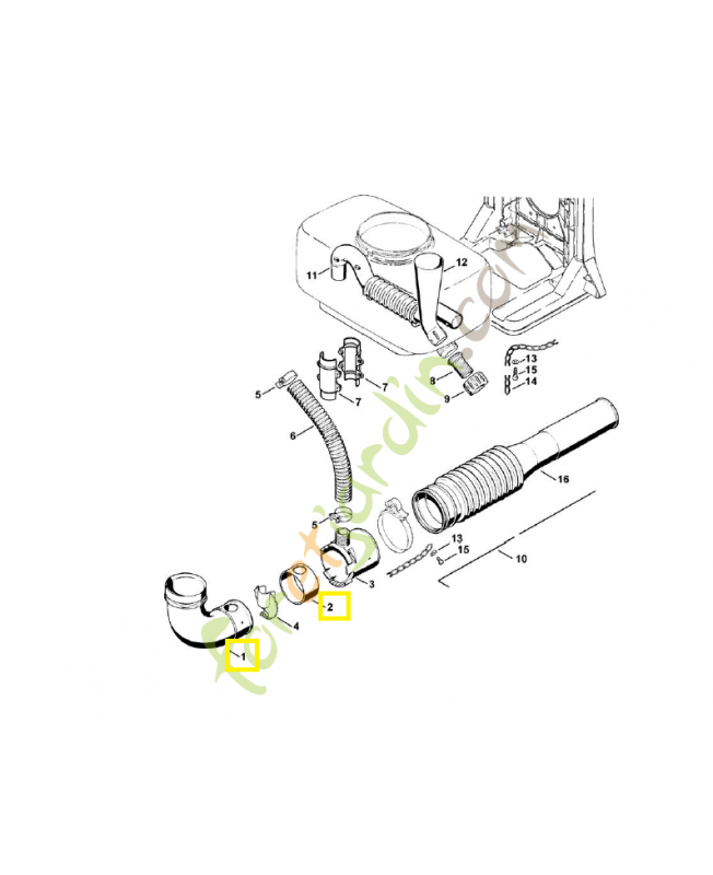 Coude+manchette 4203-700-6900. Pièce de rechange Sithl / Vicking