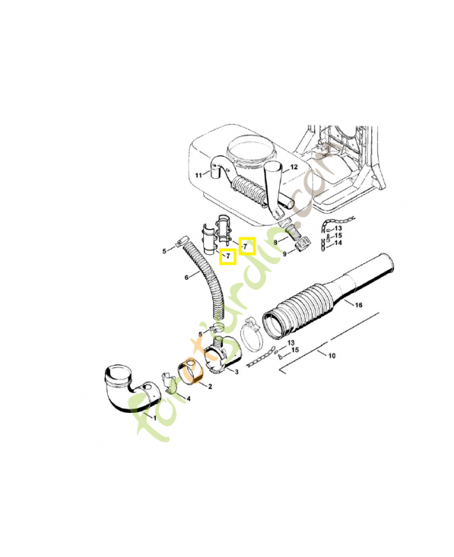Raccord 4203-708-9605. Pièce de rechange Sithl / Vicking