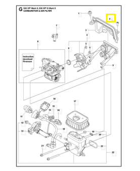 Vis 526221801. Pièce de rechange Husqvarna