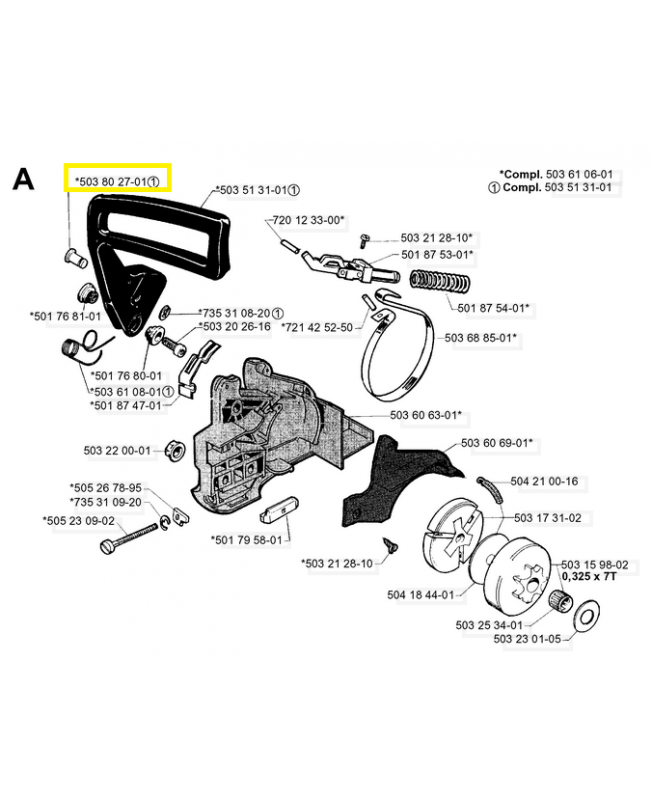 Goupille 503802701. Pièce de rechange Husqvarna