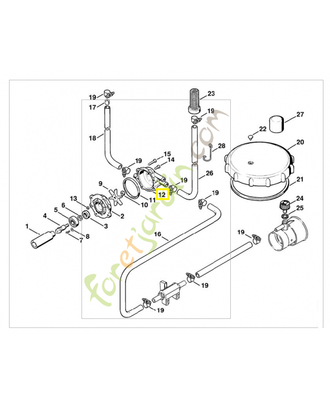 Carter de pompe inférieur 4203-701-0510. Pièce de rechange Sithl / Vicking