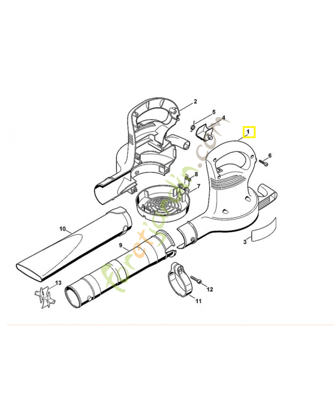 Demi-carter gauche 4807-791-1105. Pièce de rechange Sithl / Vicking