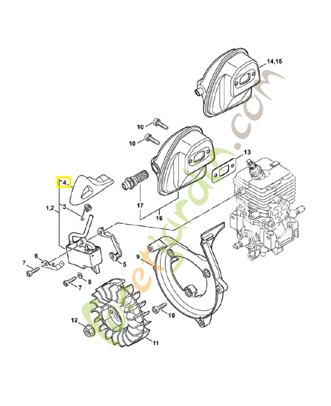 Contact câble d'allumage 4241-405-1000. Pièce de rechange Sithl / Vicking