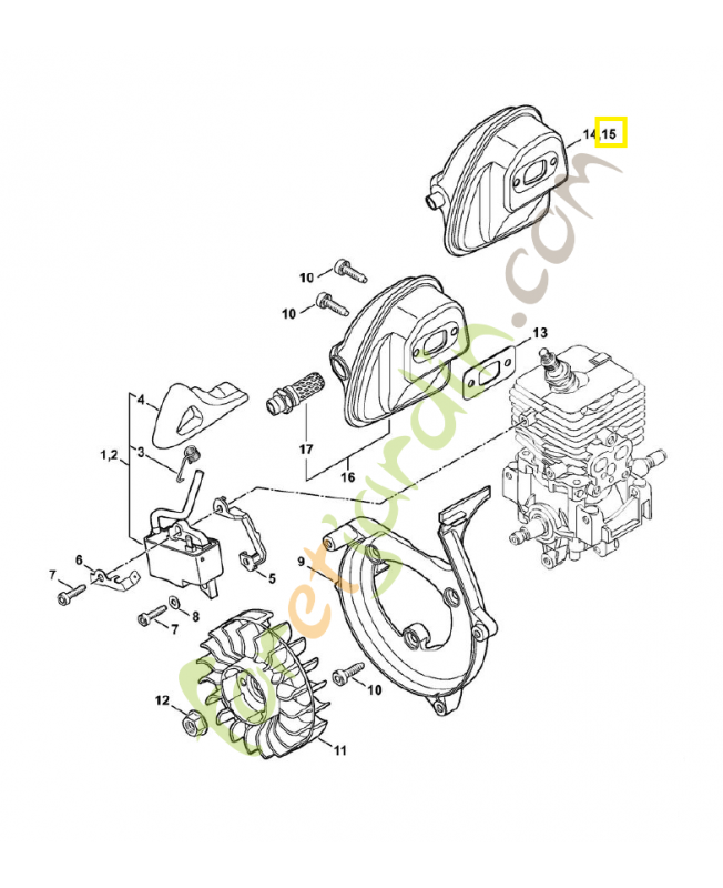 Silencieux br 200 4241-140-0607. Pièce de rechange Sithl / Vicking