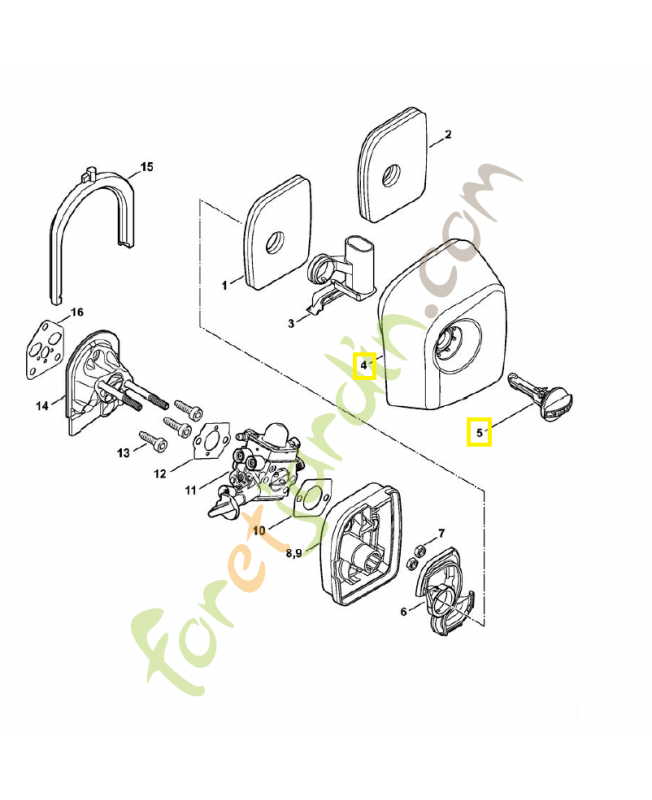 Couvercle de filtre 4241-140-1001. Pièce de rechange Sithl / Vicking
