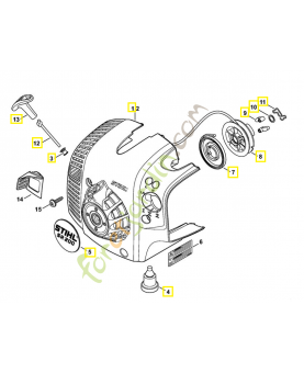 Carter de ventilateur avec lanceur 4241-080-2111. Pièce détachée Stihl / Vicking