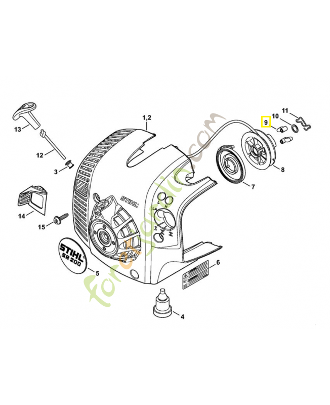 Cliquet Stihl réf 1123-195-7200- Pièce détachée Stihl / Vicking