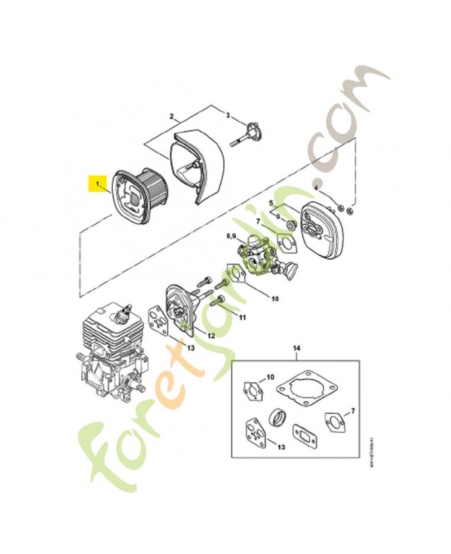 Filtre a air hd-2 4241-140-4404. Pièce de rechange Sithl / Vicking
