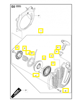 Lanceur complet 502300402. Pièce détachée Husqvarna