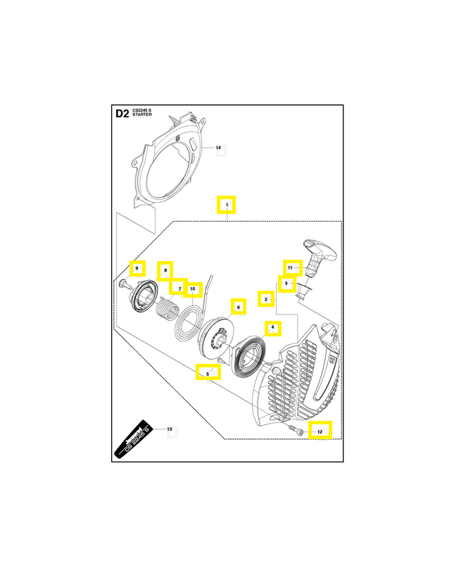 Lanceur complet 502300402. Pièce détachée Husqvarna Lanceur complet 502300402. Pièce détachée Husqvarna