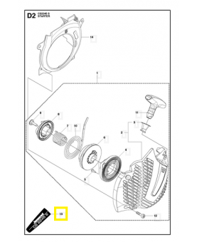 Autocollant 505402801. Pièce de rechange Husqvarna