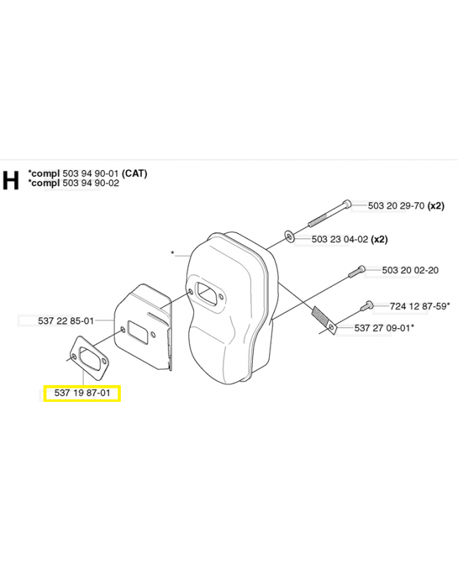 Joint 537198701. Pièce de rechange Husqvarna