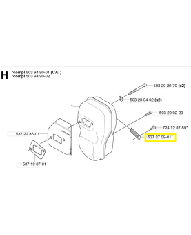 Grille 537270901. Pièce de rechange Husqvarna