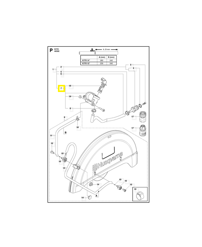 Soupape complète 578243302. Pièce détachée Husqvarna