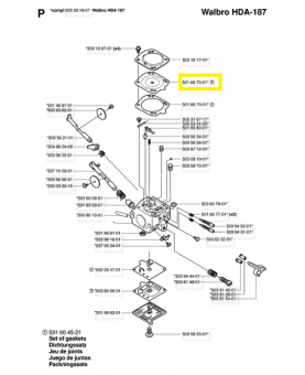 Membrane husqvarna ref. 501667301 Remplace référence 530035230