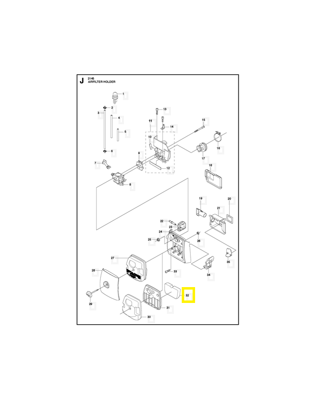 Filtre a air 537427101. Pièce de rechange Husqvarna