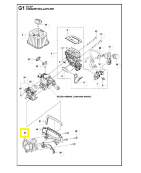 Tuyau d'aspiration 575235301. Pièce détachée Husqvarna