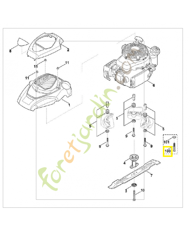 Vis taraud 3/8 x 70 9039-488-9006. Pièce de rechange Sithl / Vicking