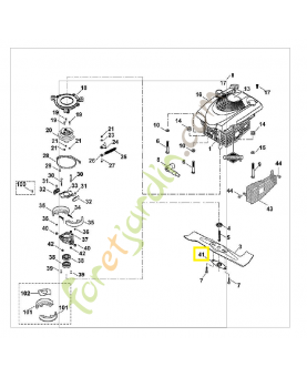 Protection  lame mb 53 cm 6107-706-8210. Pièce de rechange Sithl / Vicking