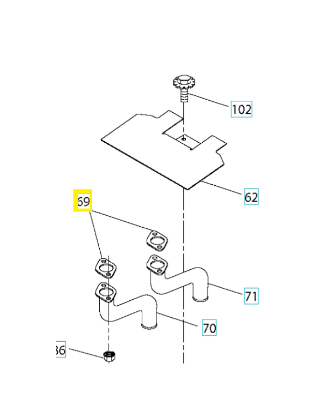 Joint d'échappement 532185909. Pièce de rechange Husqvarna Joint d'échappement 532185909. Pièce de rechange Husqvarna