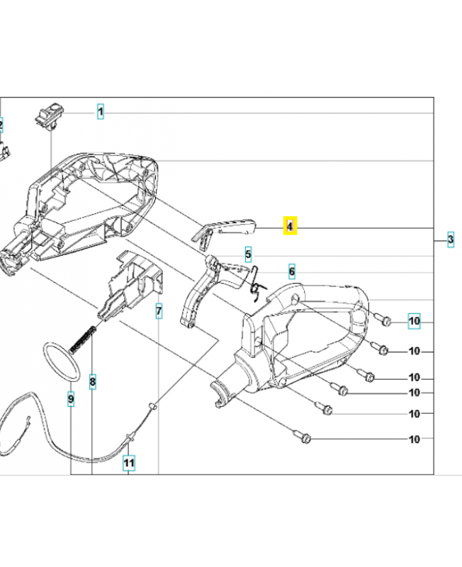 Gâchette de sécurité 504089701. Pièce de rechange Husqvarna