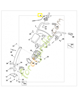 Câble marche avant 6241-710-9915. Pièce de rechange Sithl / Vicking