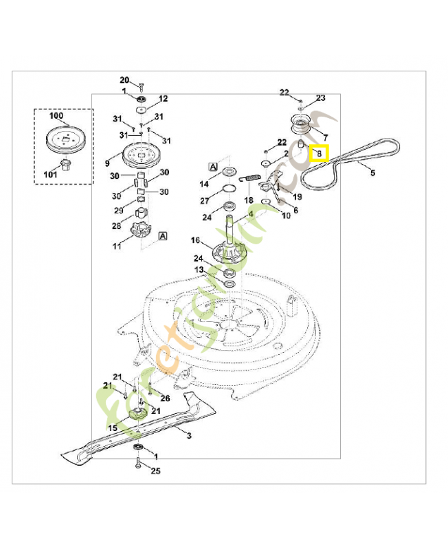 Douille d’écartement 6140-764-2810. Pièce de rechange Sithl / Vicking