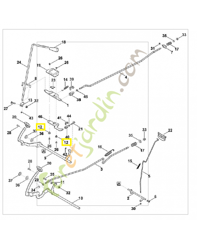 Boulon a embase 6140-764-3600. Pièce de rechange Sithl / Vicking