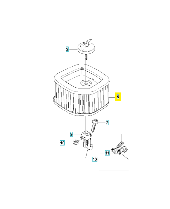 Filtre à air 544851102. Pièce de rechange Husqvarna
