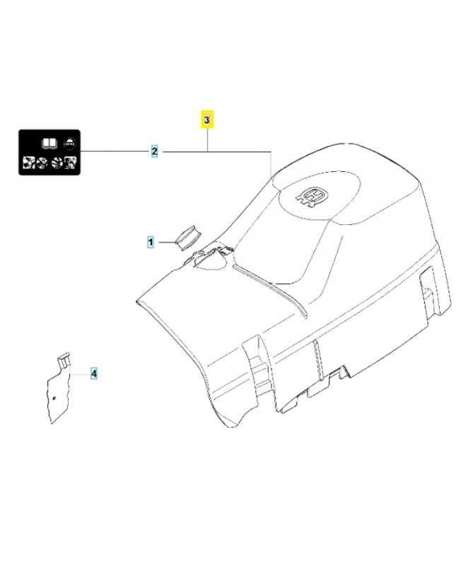 Capot de cylindre 537212504. Pièce de rechange Husqvarna