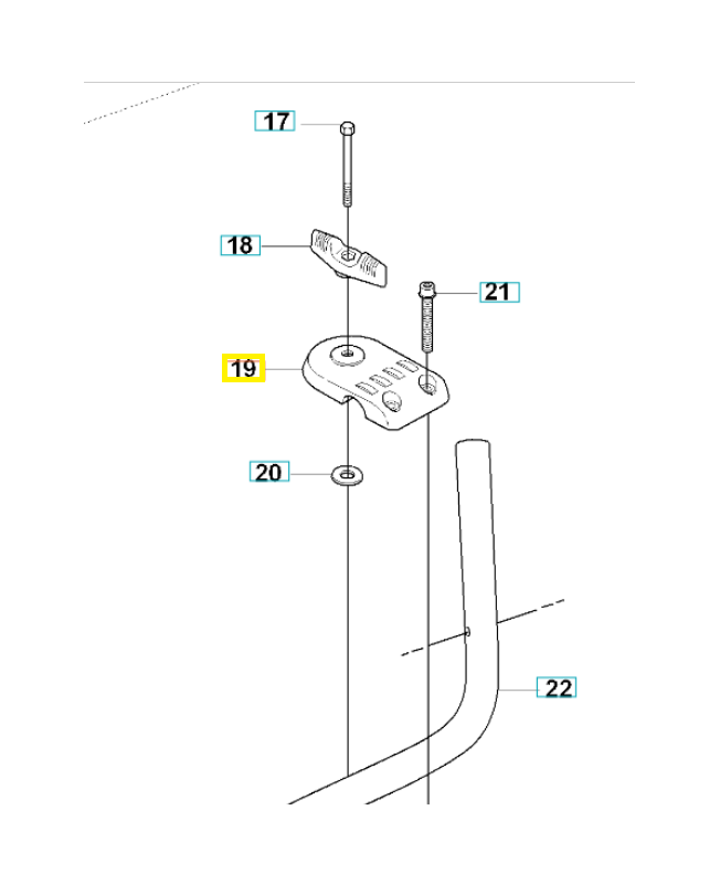 Support de guidon 537129001. Pièce de rechange Husqvarna