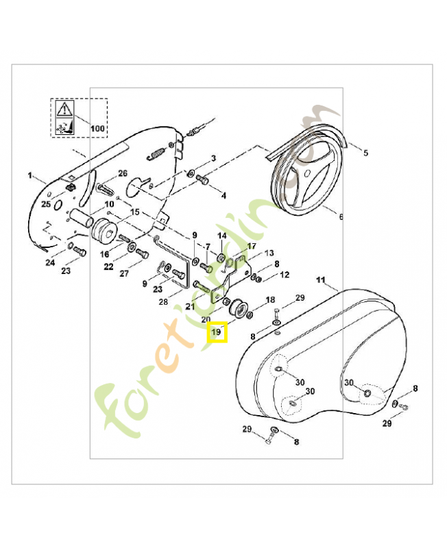 Galet tendeur 6226-710-5000. Pièce de rechange Sithl / Vicking